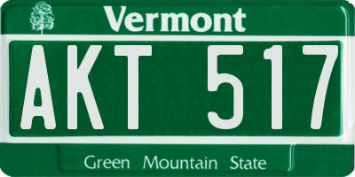VT license plate AKT517