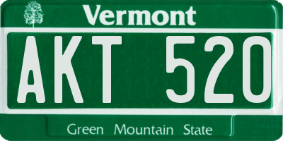 VT license plate AKT520