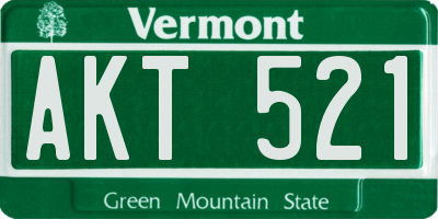 VT license plate AKT521