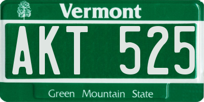 VT license plate AKT525