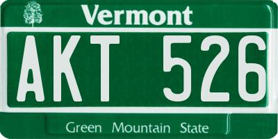 VT license plate AKT526