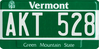 VT license plate AKT528