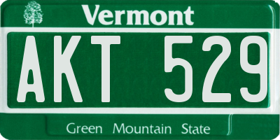 VT license plate AKT529