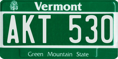 VT license plate AKT530