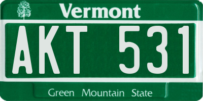 VT license plate AKT531