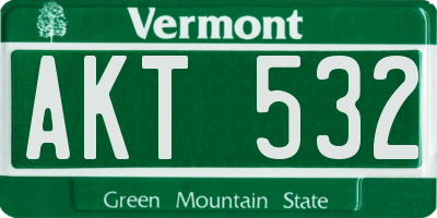 VT license plate AKT532