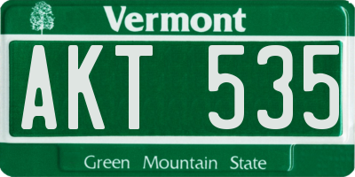 VT license plate AKT535
