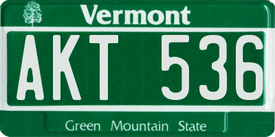 VT license plate AKT536