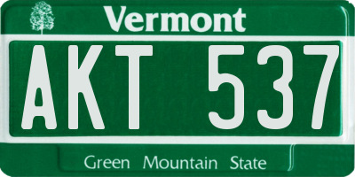 VT license plate AKT537