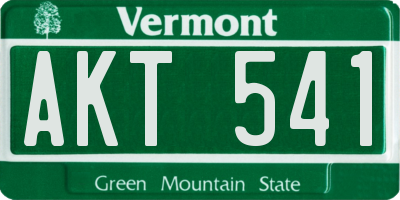VT license plate AKT541