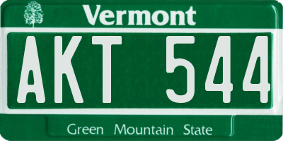 VT license plate AKT544