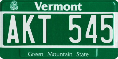 VT license plate AKT545