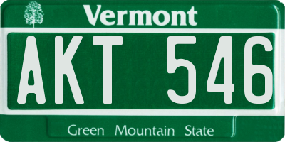VT license plate AKT546