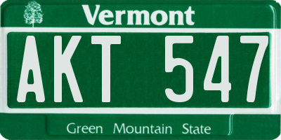VT license plate AKT547