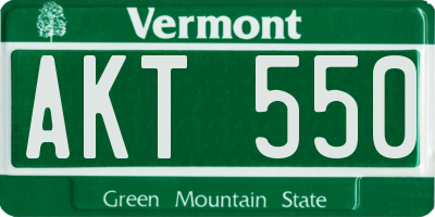 VT license plate AKT550