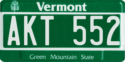 VT license plate AKT552