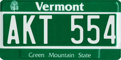 VT license plate AKT554