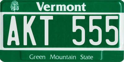 VT license plate AKT555