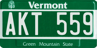 VT license plate AKT559