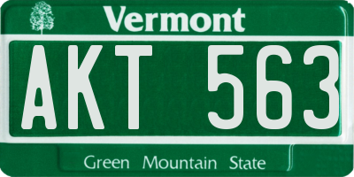 VT license plate AKT563