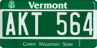 VT license plate AKT564