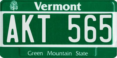 VT license plate AKT565