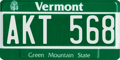 VT license plate AKT568