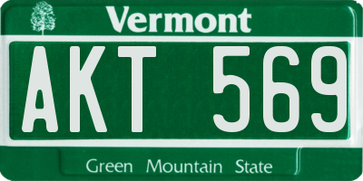 VT license plate AKT569