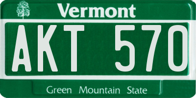 VT license plate AKT570