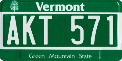 VT license plate AKT571