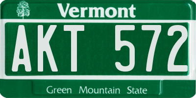 VT license plate AKT572