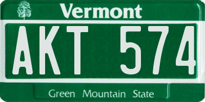 VT license plate AKT574