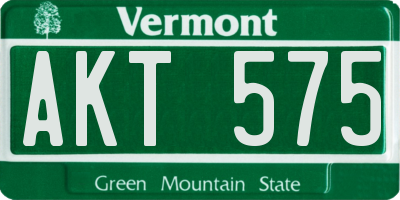 VT license plate AKT575
