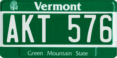 VT license plate AKT576