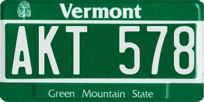 VT license plate AKT578