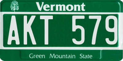 VT license plate AKT579