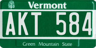 VT license plate AKT584