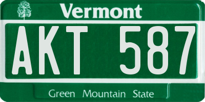 VT license plate AKT587