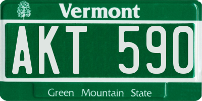 VT license plate AKT590