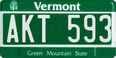 VT license plate AKT593