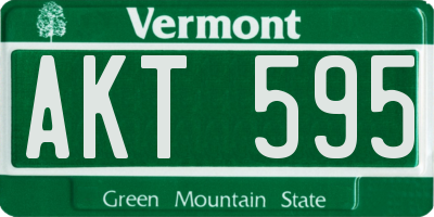 VT license plate AKT595