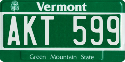 VT license plate AKT599