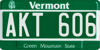 VT license plate AKT606