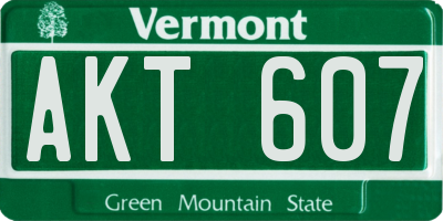 VT license plate AKT607