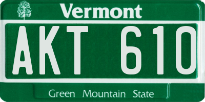 VT license plate AKT610