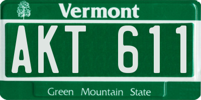 VT license plate AKT611
