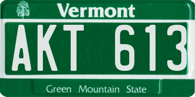 VT license plate AKT613