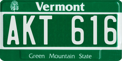 VT license plate AKT616