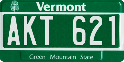 VT license plate AKT621
