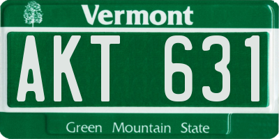VT license plate AKT631
